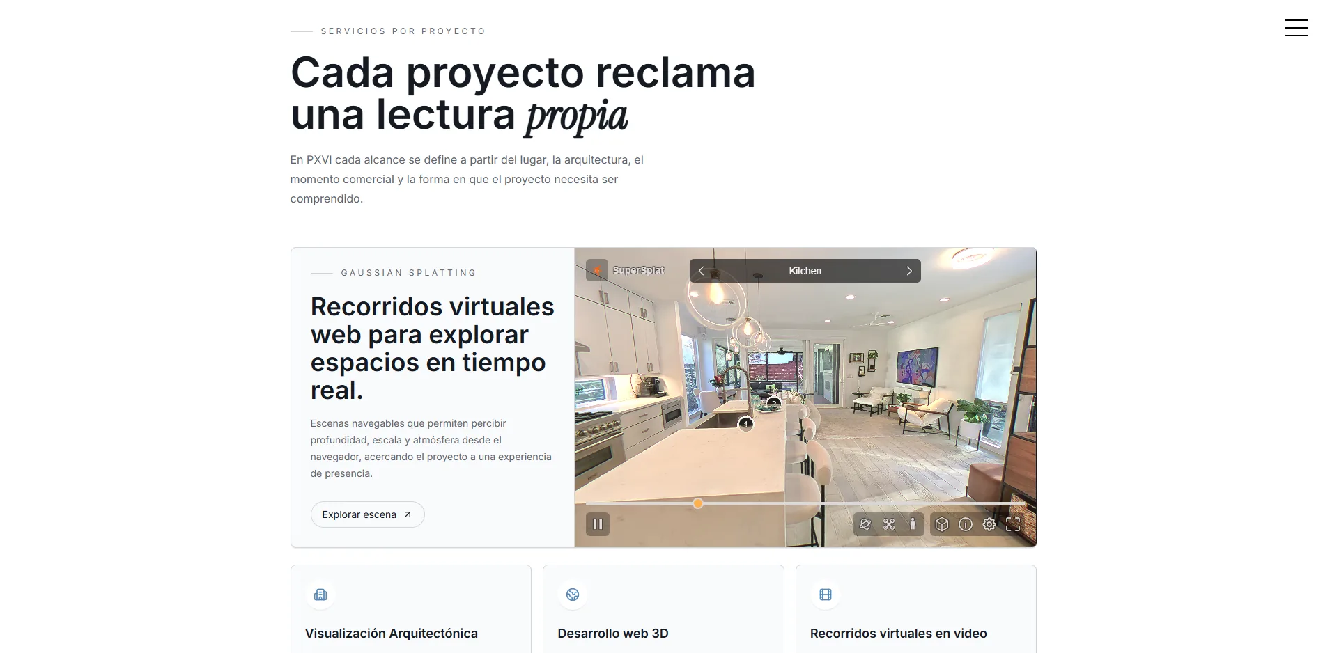 Sección editorial de la landing de PXVI con la nueva identidad