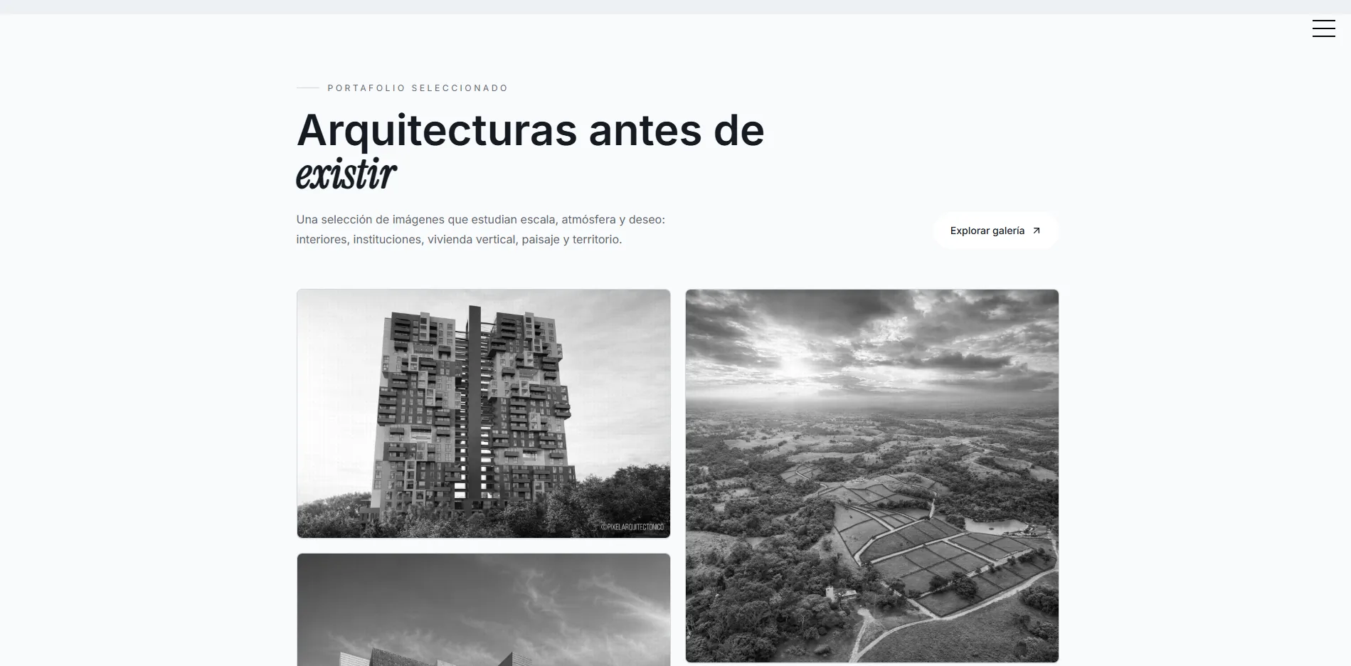 Bloque de contenido de la landing de PXVI